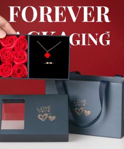 Valentine's Day Jewelry Gift Box with 9 Roses, Bracelet, Ring, Necklace, and Earrings for Romantic Gifts