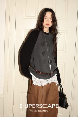 Velvet Feel Thermal Long Sleeve T-Shirt with Nine-Grid Pattern - Cozy Casual Style for Fall and Winter