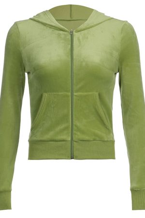 Velvet Hooded Zipper Jacket with Flared Pants Set for Women - Autumn Winter Two-Piece Outfit, Trendy Casual Style