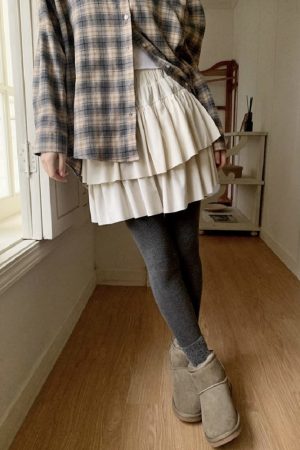 Velvet Mini Skirt for Women - Ballet Inspired Winter Style, Limited Edition Korean Fashion