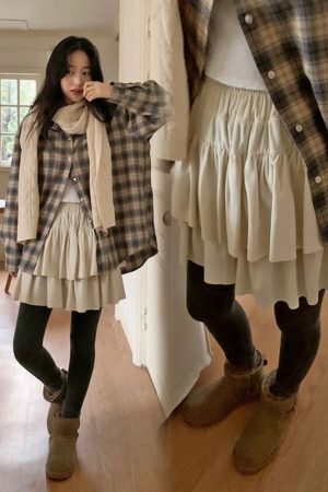 Velvet Mini Skirt for Women - Ballet Inspired Winter Style, Limited Edition Korean Fashion