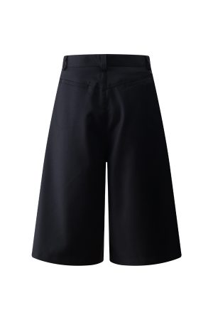 Versatile American-Style Minimalist Three-Quarter Wide-Leg Summer Trousers - High-End Casual Straight-Leg Shorts for Effortless Style