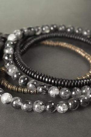 Versatile Black Sandalwood Beaded Bracelet for Men and Women - Unique Mixed Design Jewelry for Everyday Style