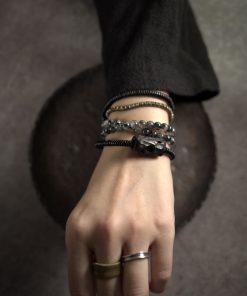 Versatile Black Sandalwood Beaded Bracelet for Men and Women - Unique Mixed Design Jewelry for Everyday Style