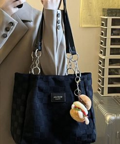 Versatile Canvas Tote Bag for Women - Large Capacity High-End Handheld & Shoulder Bag for Class and Commuting - 2025 Fashion Style