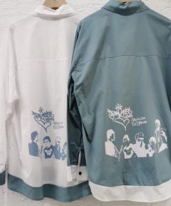 Versatile Color-Blocking Oversized Japanese-Style Work Shirt Jacket for Students - Trendy Loose Fit