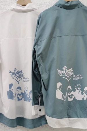 Versatile Color-Blocking Oversized Japanese-Style Work Shirt Jacket for Students - Trendy Loose Fit