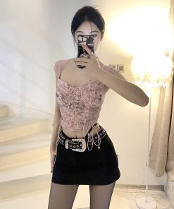 Versatile Heavy-Duty Rhinestone Sequin Belt with Star Design - Shining and Adorable Accessory for 90s and Y2K Fashion