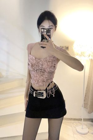 Versatile Heavy-Duty Rhinestone Sequin Belt with Star Design - Shining and Adorable Accessory for 90s and Y2K Fashion