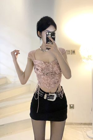 Versatile Heavy-Duty Rhinestone Sequin Belt with Star Design - Shining and Adorable Accessory for 90s and Y2K Fashion