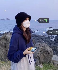 Versatile Knitted Bucket Hat for Autumn & Winter - Comfortable Plush Grainy Fisherman Style - Trendy Korean Fashion Accessory