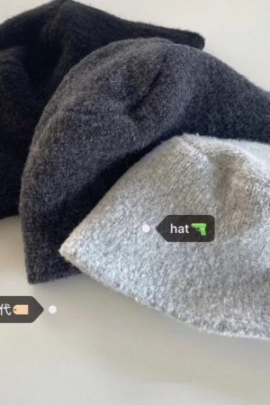 Versatile Knitted Bucket Hat for Autumn & Winter - Comfortable Plush Grainy Fisherman Style - Trendy Korean Fashion Accessory