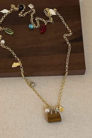 Versatile Long Necklace with Bag Pendant, Unique Sweater Neck Chain & Dress Waist Accessory for Youthful Style