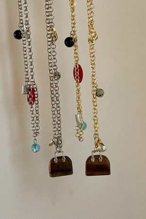Versatile Long Necklace with Bag Pendant, Unique Sweater Neck Chain & Dress Waist Accessory for Youthful Style