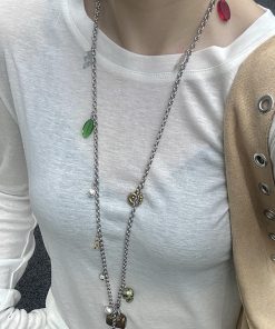 Versatile Long Necklace with Bag Pendant, Unique Sweater Neck Chain & Dress Waist Accessory for Youthful Style