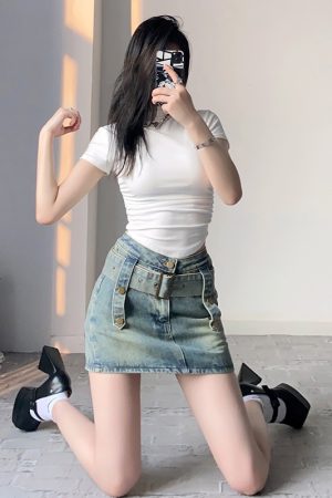 Versatile Niche Belt for Denim Skirt â€“ Stylish Wardrobe Essential to Prevent Malfunctions, Perfect for Y2K and Millennial Looks