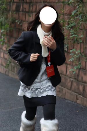 Versatile Pumpkin Wool Blend Suit Jacket, Short Skirt & Long Sleeve Lace Top Three-Piece Set - Chic Fall Fashion Ensemble