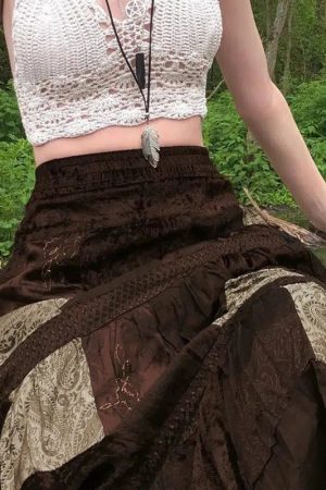 Versatile Style, Summer Outfits Layers - Fairycore Patchwork Maxi Skirt