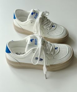 Versatile Thick-Soled White Sneakers for Women - Retro American Style 2025 Training Shoes, Trendy Y2K Fashion Footwear