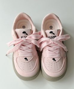 Versatile Thick-Soled White Sneakers for Women - Retro American Style 2025 Training Shoes, Trendy Y2K Fashion Footwear