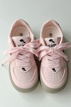 Versatile Thick-Soled White Sneakers for Women - Retro American Style 2025 Training Shoes, Trendy Y2K Fashion Footwear