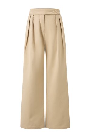 Versatile Wide-Leg Pants for Women - Tencel Cotton, Three-Dimensional, Double-Pleated Design for Autumn and Winter Casual Style