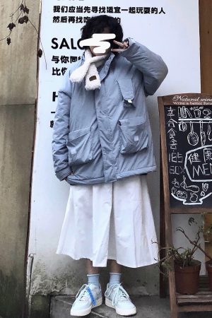 Versatile Winter Cotton Jacket for Students, Loose Fit Warm Outerwear, Functional Trendy Workwear, Thick Layering Essential
