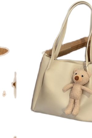 Versatile Women's Crossbody Bag - Large Capacity Handheld Shoulder Bag for Students - Trendy 2025 Little Bear Design Tote