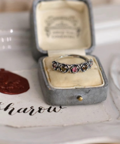 Vintage Adjustable Open Ring for Women with Thorn Rose, Tourmaline, Camellia Flower Design - Minimalist and Versatile for 2025