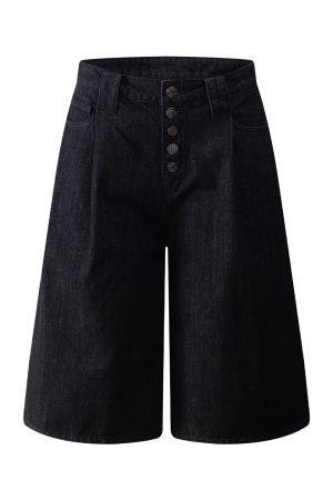 Vintage American Button Fly Raw Denim Shorts for Summer - High Street Cleanfit Style, 90s Inspired, Casual Wear
