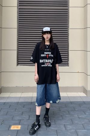 Vintage American Campus Short Sleeve T-Shirt for Couples - Unisex Heavyweight Pure Cotton, Loose Fit, High Street Trend
