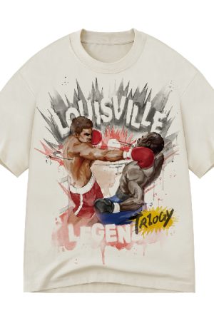 Vintage American Century Battle T-Shirt - Heavyweight Loose Fit Short Sleeve Pure Cotton - Streetwear Style