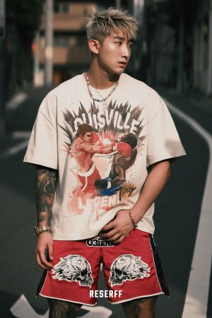 Vintage American Century Battle T-Shirt - Heavyweight Loose Fit Short Sleeve Pure Cotton - Streetwear Style