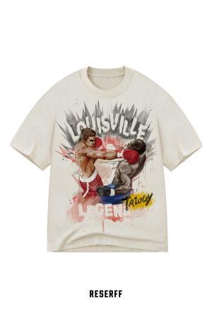 Vintage American Century Battle T-Shirt - Heavyweight Loose Fit Short Sleeve Pure Cotton - Streetwear Style