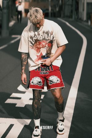 Vintage American Century Battle T-Shirt - Heavyweight Loose Fit Short Sleeve Pure Cotton - Streetwear Style