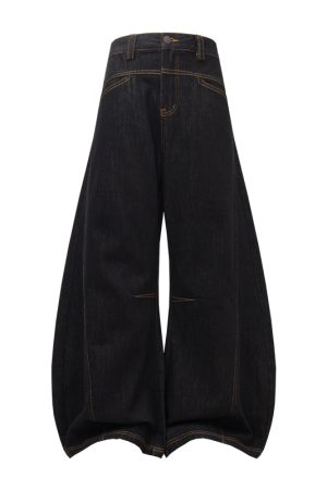 Vintage American Distressed Cocoon Scythe Pants - Relaxed Loose Banana Jeans for Trendy Y2K Style