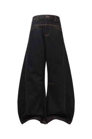 Vintage American Distressed Cocoon Scythe Pants - Relaxed Loose Banana Jeans for Trendy Y2K Style