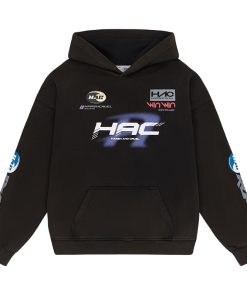 Vintage American Racing Logo Casual Hoodie with Phantom Typography for a Retro 90s Look