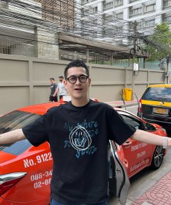 Vintage American Relief Smile Print Short Sleeve T-Shirt for Men - Loose Casual Style, Perfect for 90s Inspired Looks