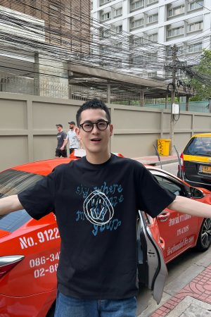 Vintage American Relief Smile Print Short Sleeve T-Shirt for Men - Loose Casual Style, Perfect for 90s Inspired Looks