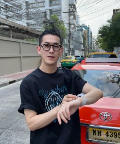 Vintage American Relief Smile Print Short Sleeve T-Shirt for Men - Loose Casual Style, Perfect for 90s Inspired Looks