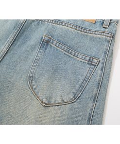 Vintage American Retro Curved Blade Jeans - Natural Thin Summer Casual Pants for a 90s Y2K Look