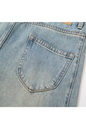 Vintage American Retro Curved Blade Jeans - Natural Thin Summer Casual Pants for a 90s Y2K Look