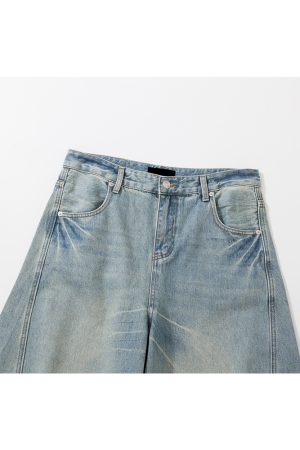 Vintage American Retro Curved Blade Jeans - Natural Thin Summer Casual Pants for a 90s Y2K Look