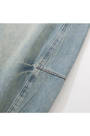 Vintage American Retro Curved Blade Jeans - Natural Thin Summer Casual Pants for a 90s Y2K Look