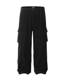 Vintage American-Style Cargo Pants for Women - Multi-Pocket Pleated Wide-Leg Trendy Streetwear Casual Trousers