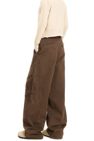 Vintage American-Style Cargo Pants for Women - Multi-Pocket Pleated Wide-Leg Trendy Streetwear Casual Trousers