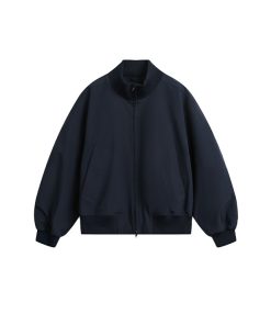 Vintage American-Style High Street Stand Collar Baseball Flight Jacket for Men and Women, Loose Fit Spring Autumn Outerwear