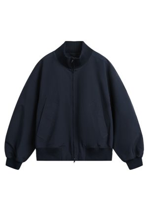 Vintage American-Style High Street Stand Collar Baseball Flight Jacket for Men and Women, Loose Fit Spring Autumn Outerwear