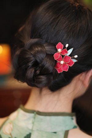 Vintage Autumn Hair Accessories Set - Ancient Style Hairpins, Qipao Hairpins, Bun Ornaments, Hanfu Accessories for Traditional Looks